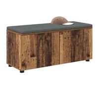 vidaXL Hall Bench with Cushion with Storage Old Wood 100 x 38 x 46 cm, Elegant Hall Storage Bench, Rectangular Seating for Entryway, Multifunctional