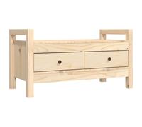 vidaXL Hall Bench with Storage, Solid Pinewood ? 80x40x43cm ? Rustic Wooden Bench with Drawers for Entrance Space, Hallway or Living Room