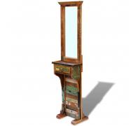 vidaXL Hall Makeup Mirror w/ Drawer Standing Solid Reclaimed Wood 47x23x180 cm