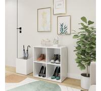 vidaXL Hall Shoe Cabinet White 105x35.5x70 cm Engineered Wood UK GF0