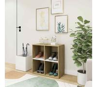 vidaXL Hall Shoe Cabinet White and Sonoma Oak 105x35.5x70cm Wood UK NEW