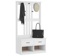 vidaXL Hall Tree SANDNES White 87x40x159.5cm Solid Wood Pine