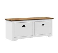 vidaXL Hallway Bench BODO White and Brown 114x40x45 cm, storage bench
