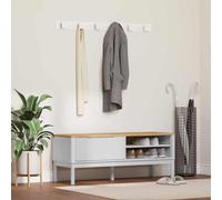vidaXL Hallway Bench FLORO White 115 x 40 x 45 cm Solid Pine Wood