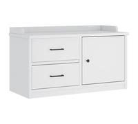 vidaXL Hallway Bench SANDNES White 87x40x50 cm Solid Wood Pine