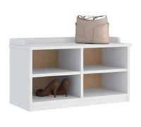 vidaXL Hallway Bench SANDNES White 87x40x50 cm Solid Wood Pine