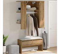 Hallway Cabinet Wall Mounted Cabinet Hall Shelving Engineered Wood vidaXL