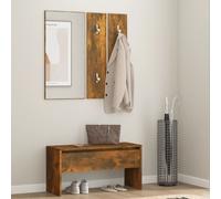 vidaXL Hallway Furniture Set Smoked Oak Engineered Wood