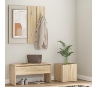 vidaXL Hallway Furniture Set Sonoma Oak Engineered Wood, Brown