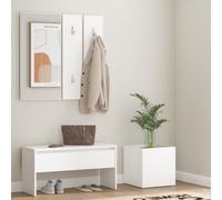 vidaXL Hallway Furniture Set White Engineered Wood, White