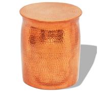 vidaXL Hammered Aluminium Stool/Side Table in Brass - Decorative Versatile Furniture, Ideal for Living Room, Dining Room, Office, and Outdoor Spaces