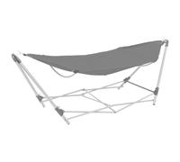 vidaXL Hammock with Foldable Stand Black Outdoor Portable Camping Travel Bed