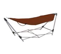 vidaXL Hammock with Foldable Stand Brown Outdoor Portable Camping Travel Bed