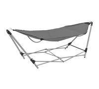 vidaXL Hammock with Foldable Stand Grey Outdoor Portable Camping Travel Bed