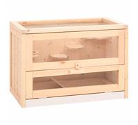 vidaXL Hamster Cage, Durable Fir Wood, Mesh Top Design, Acrylic Front Screen, Easy Cleaning, Spacious 60x35.5x42 cm, Ideal for Hamsters, Mice, Gerbils, Guinea Pigs