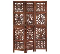 Vidaxl Hand Carved 3-Panel Room Divider Brown 120X165 Cm Solid Mango Wood Room Dividers
