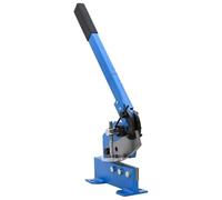vidaXL Blue Hand Lever Shear 125mm - Manual Metal Cutter for Sheet Metals, Mild Plates, Flat/Round Bars with Hardened Steel Blade