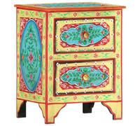 Vidaxl Hand Painted Bedside Cabinet 40X30X50 Cm Solid Mango Wood