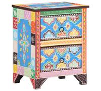vidaXL Hand Painted Bedside Cabinet Cabinet Nightstand Wooden Bedside Bed Side