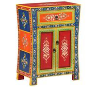 vidaXL Hand Painted Sideboard Cabinet Cupboard Highboard Solid Wood Mango