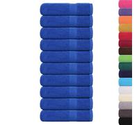 vidaXL Hand Towels 10 Pieces Blue 50 x 100 cm 360 g/m 100% Cotton