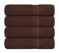 vidaXL hand towels - 4 pcs 50x100 cm - brown - 100% cotton - absorbent and soft