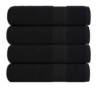 vidaXL Hand Towels 4 pcs Black 50x100 cm 360 gsm 100% Cotton