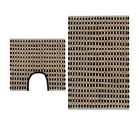vidaXL Bathroom Mat Set - Handwoven from Natural Jute and Durable Polyester, Stylish Black, Soft and Unique, Includes Bath Mat and Pedestal Mat