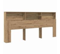 vidaXL Handcrafted Oak Engineered Wood Bookcase Headboard 220 x 19 x 101.6 cm - Optimizes Storage Space with Shelves for Bedroom - Smooth Finish - Minimalist Style - Requires