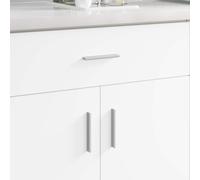 vidaXL Handle Plain 12 pcs Silver 105.7 x 7.4 x 15.5 mm Aluminium