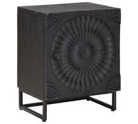 vidaXL Handmade Bedside Cabinet Black 40 x 30 x 50 cm Solid Mango Wood, Handmade