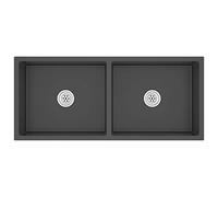 vidaXL Handmade Kitchen Sink - Anti-Condensation Black Stainless Steel, X-Flume Design, Noise Reduction, Versatile Installation, Sophisticated Decor