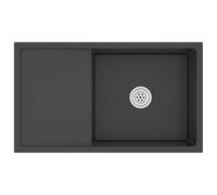 'vidaXL Handmade Kitchen Sink- Anti-Corrosion Black Stainless Steel with Unique X-Flume Design, Includes Sound-Reduction Pads