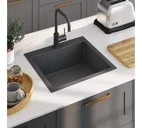 vidaXL Handmade Kitchen Sink Black Stainless Steel