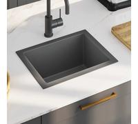 vidaXL Handmade Kitchen Sink Black Stainless Steel