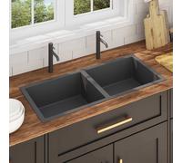 vidaXL Handmade Kitchen Sink Black Stainless Steel