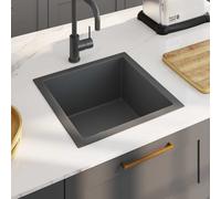 vidaXL Handmade Kitchen Sink Black Stainless Steel Under-mount Kitchen Basin