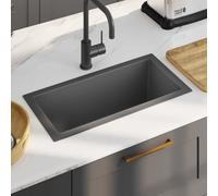 vidaXL Handmade Kitchen Sink Black Stainless Steel