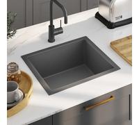 vidaXL Handmade Kitchen Sink Black Stainless Steel 51503, Black