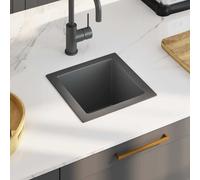 vidaXL Handmade Stainless Steel Kitchen Sink - Elegant Black Color, Mould proof, Corrosion Resistant with Quick Flow X-flume Design