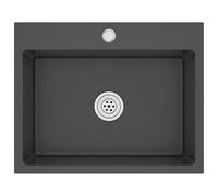 vidaXL Handmade Kitchen Sink Black Stainless Steel