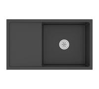 'vidaXL Handmade Kitchen Sink- Anti-Corrosion Black Stainless Steel with Unique X-Flume Design, Includes Sound-Reduction Pads