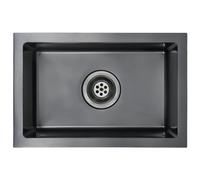vidaXL Handmade Kitchen Sink Black Stainless Steel Under-mount Kitchen Basin