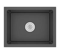 vidaXL Handmade Kitchen Sink Black Stainless Steel Plumbing Utility Basin