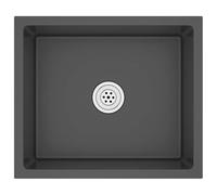 vidaXL Handmade Kitchen Sink in Black Stainless Steel - Anti-Condensation, Mould Proof, Corrosion-Resistant with Sound Reduction Pads & Unique X-Flume Design for Quick Flow