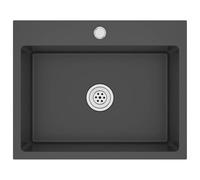 vidaXL Handmade Stainless Steel Kitchen Sink - Black, Satin Finish with Sound-Reduction Pads - Undermount/Flush Mount/Drop in - Unique X-Flume Design for Quick Water Flow