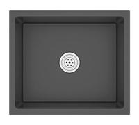 vidaXL Handmade Kitchen Sink in Black Stainless Steel - Anti-Condensation, Mould Proof, Corrosion-Resistant with Sound Reduction Pads & Unique X-Flume Design for Quick Flow