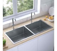 vidaXL Handmade Kitchen Sink Stainless Steel 06 UK HOT