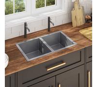 vidaXL Handmade Kitchen Sink Stainless Steel Under-mount Kitchen Sink Basin