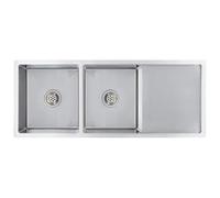 vidaXL Handmade Kitchen Sink Under-Mount Kitchen Sink Drop in Basin Single Bowl Workstation Flushmount Installation Stainless Steel